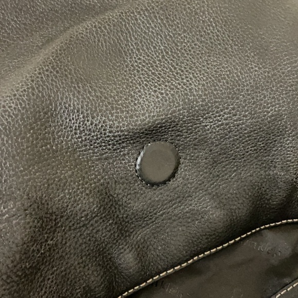 CALVIN KLEIN Black Leather Tassel Bag Light Pebble EUC - Picture 8 of 11